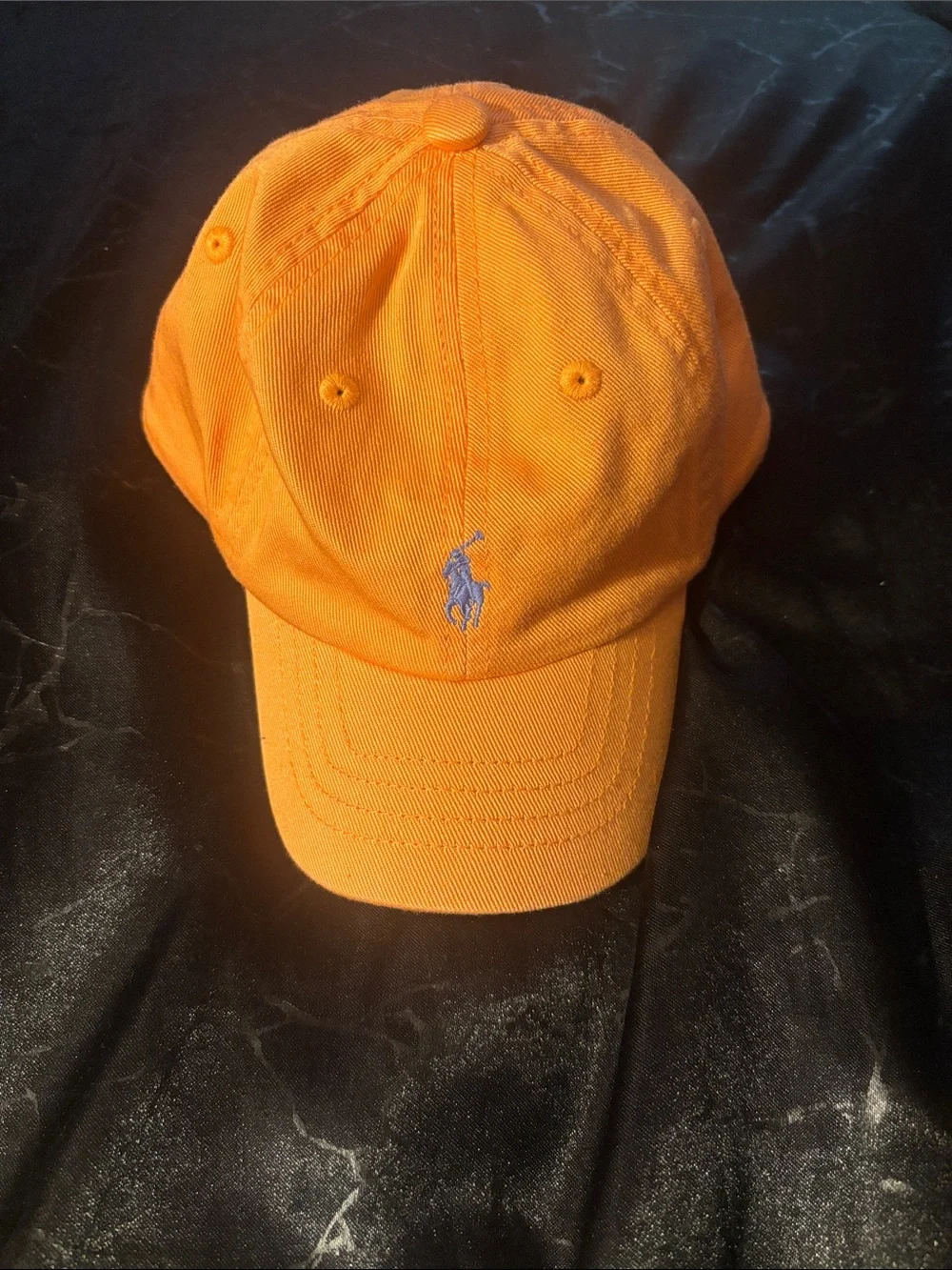 Polo by Ralph Lauren Orange Kids Baseball Cap with Blue Pony